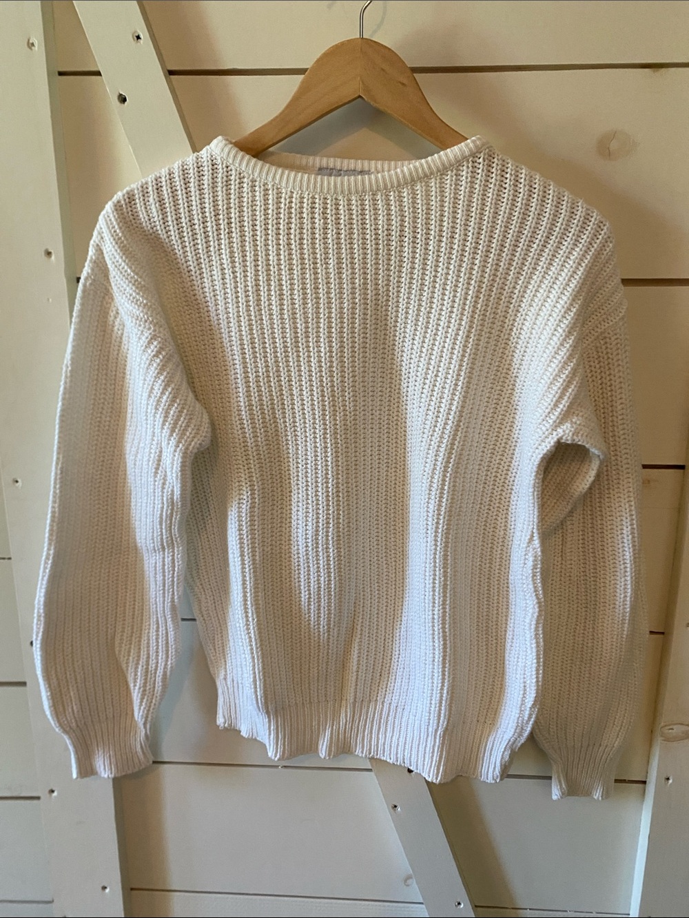 Nisha Knits White Cotton Sweater